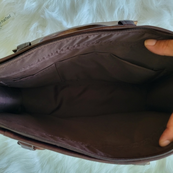 Woven Wooden Handle Bag Fully Lined Gorgeous Colors Mixed Media Every Season - Picture 9 of 12